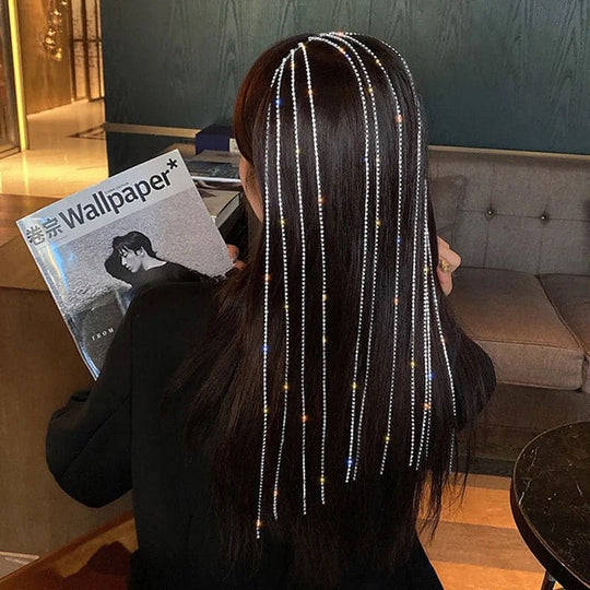 Girls Rhinestone Tessel Hairs Chain